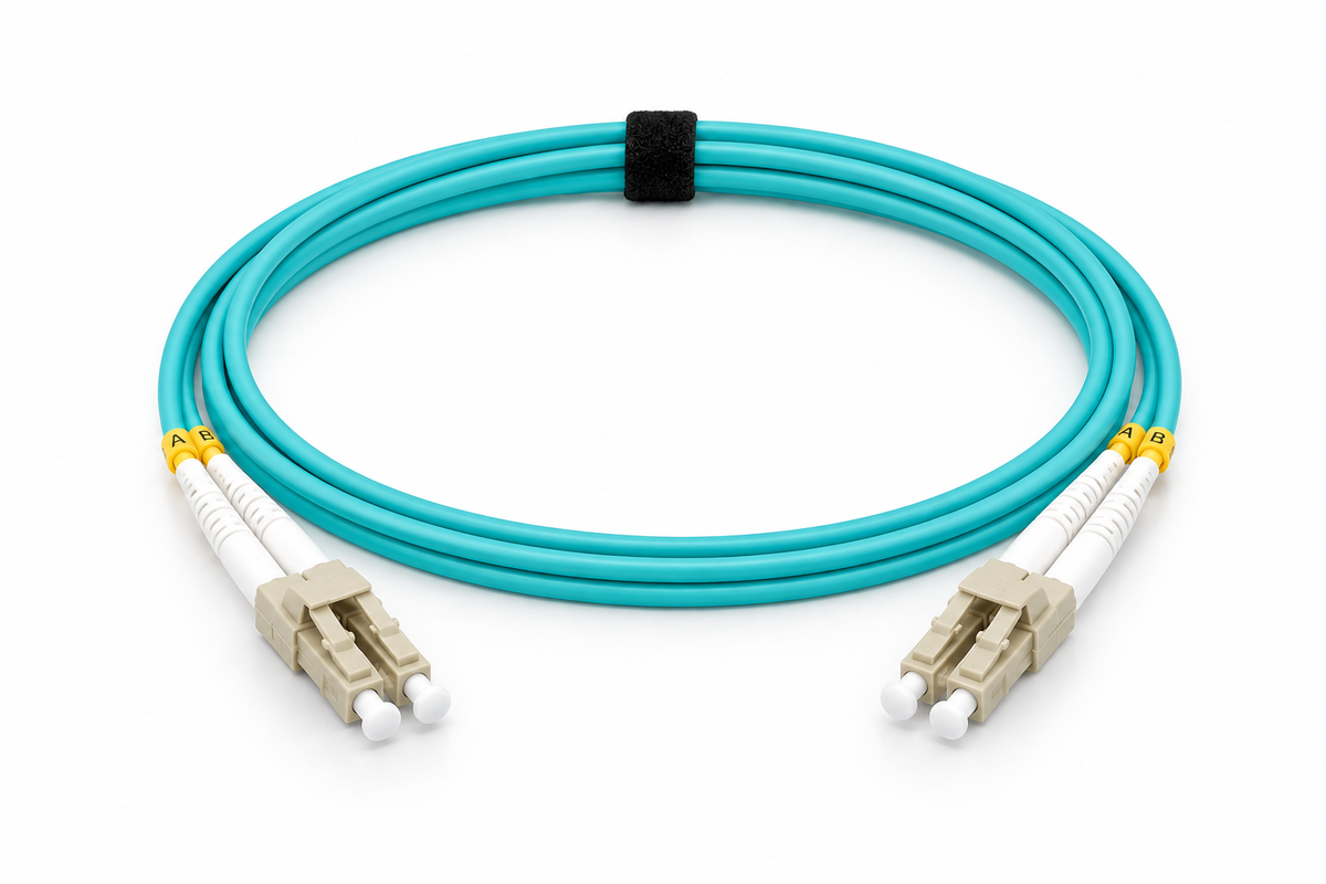 F4102 LC/PC-LC/PC Duplex OM4 Aqua OFNR Zipcord Patch Cord