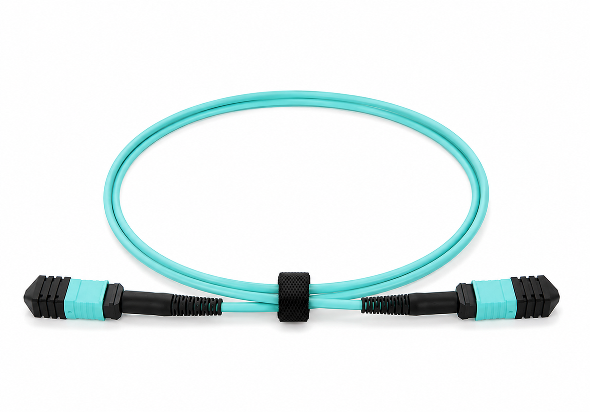 F2317 Low Loss 16F MPO/APC Female-16F MPO/APC Female OM4 Type B 16F Aqua OFNP Patch Cord