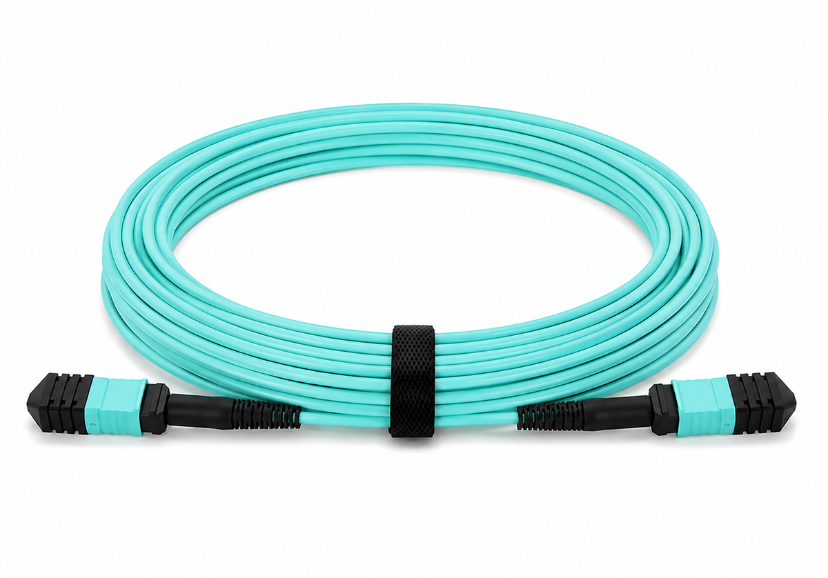 F2317 Low Loss 16F MPO/APC Female-16F MPO/APC Female OM4 Type B 16F Aqua OFNP Patch Cord