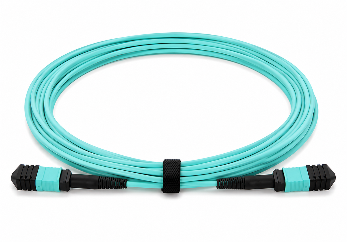 F2217 Low Loss 12F MPO/PC Female-12F MPO/PC Female OM4 Type B 12F Aqua OFNP Patch Cord
