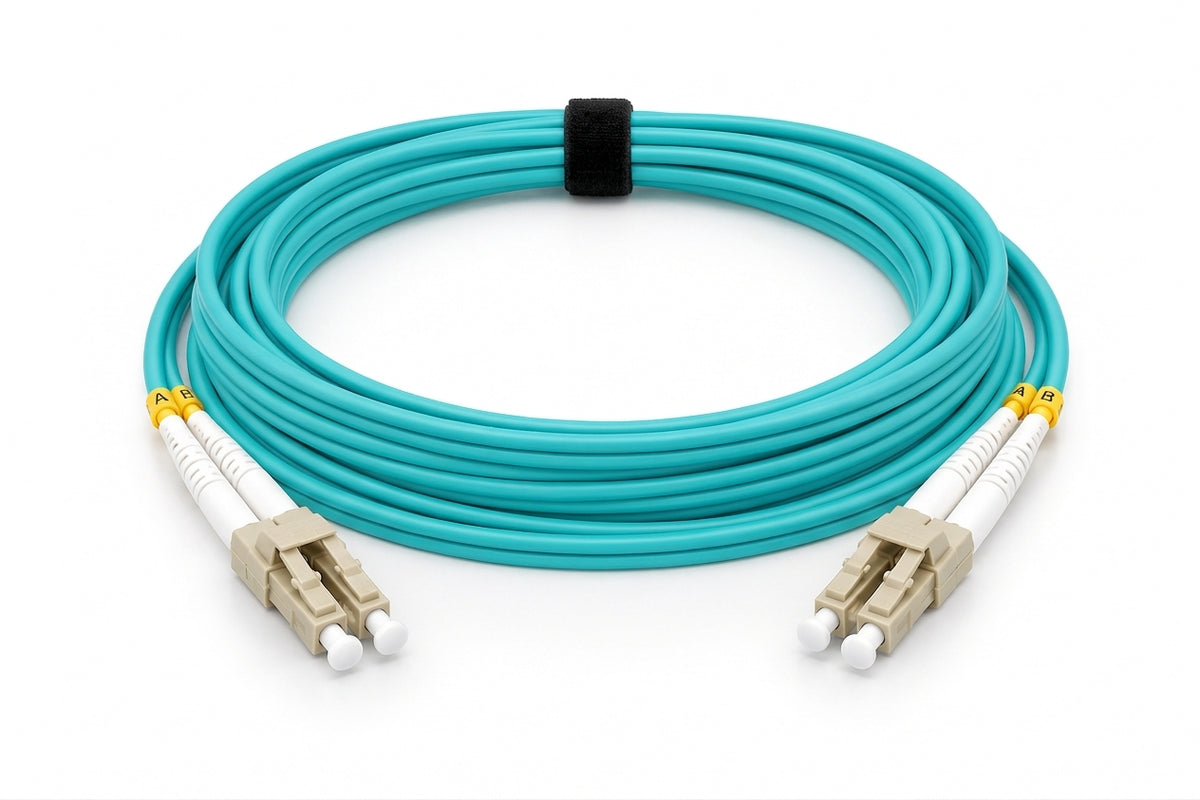 F4102 LC/PC-LC/PC Duplex OM4 Aqua OFNR Zipcord Patch Cord