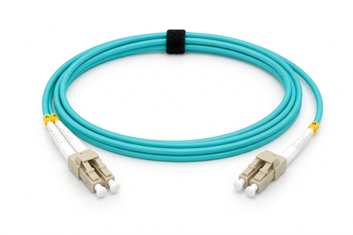 F4102 LC/PC-LC/PC Duplex OM4 Aqua OFNR Zipcord Patch Cord
